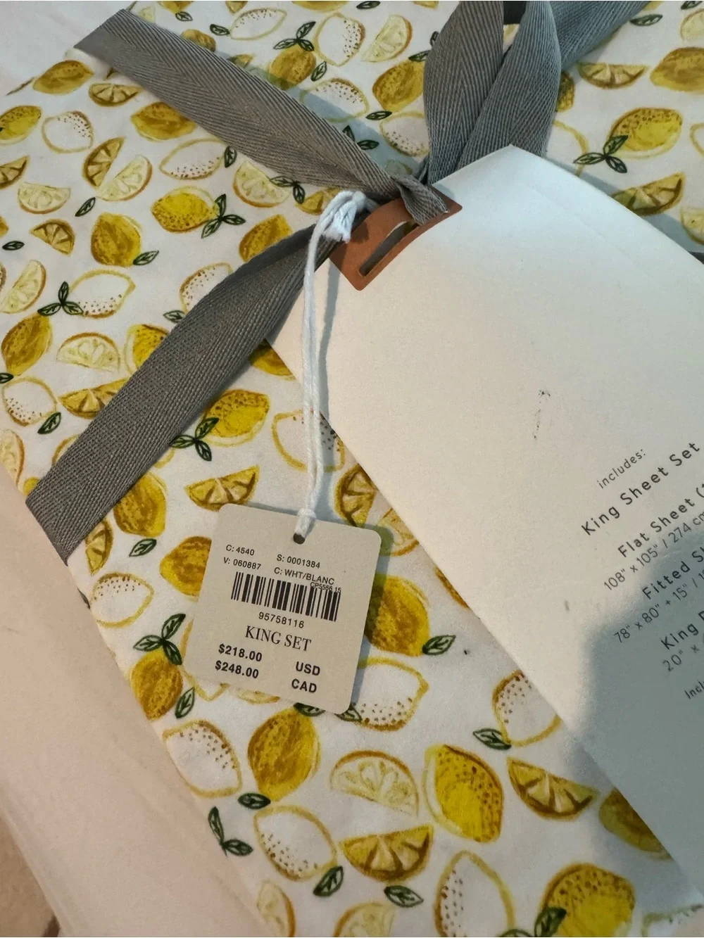 Organic cotton king bed sheet set